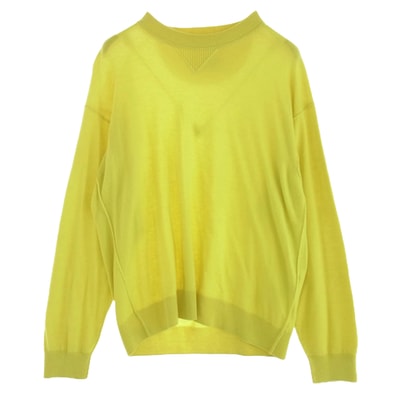 LOUIS VUITTON ルイ・ヴィトン ニット RM212Q JZE HHN42W インサイドアウト カシミヤ クルーネック ニット セーター イエロー イエロー系 L【中古】
