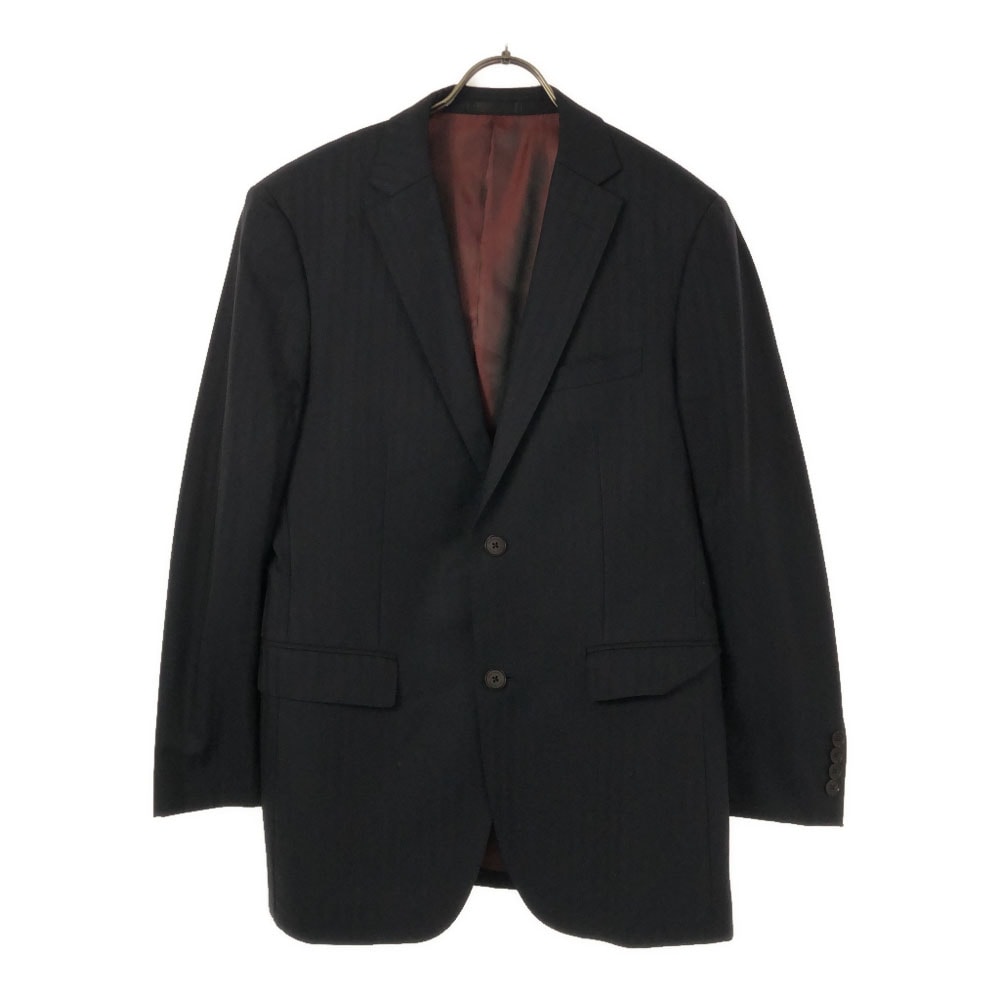 BURBERRY BLACK LABEL バーバリーブラックレーベル 三陽商会 日本製 ウール ストライプ テーラードジャケット 38L ブラック