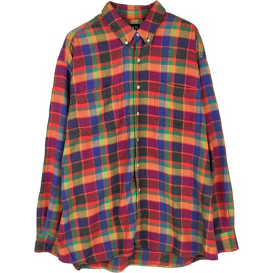 古着 90年代 ギャップ GAP オールドギャップ 長袖 ボタンダウン フランネルチェックシャツ メンズXL相当 ヴィンテージ/eaa477915