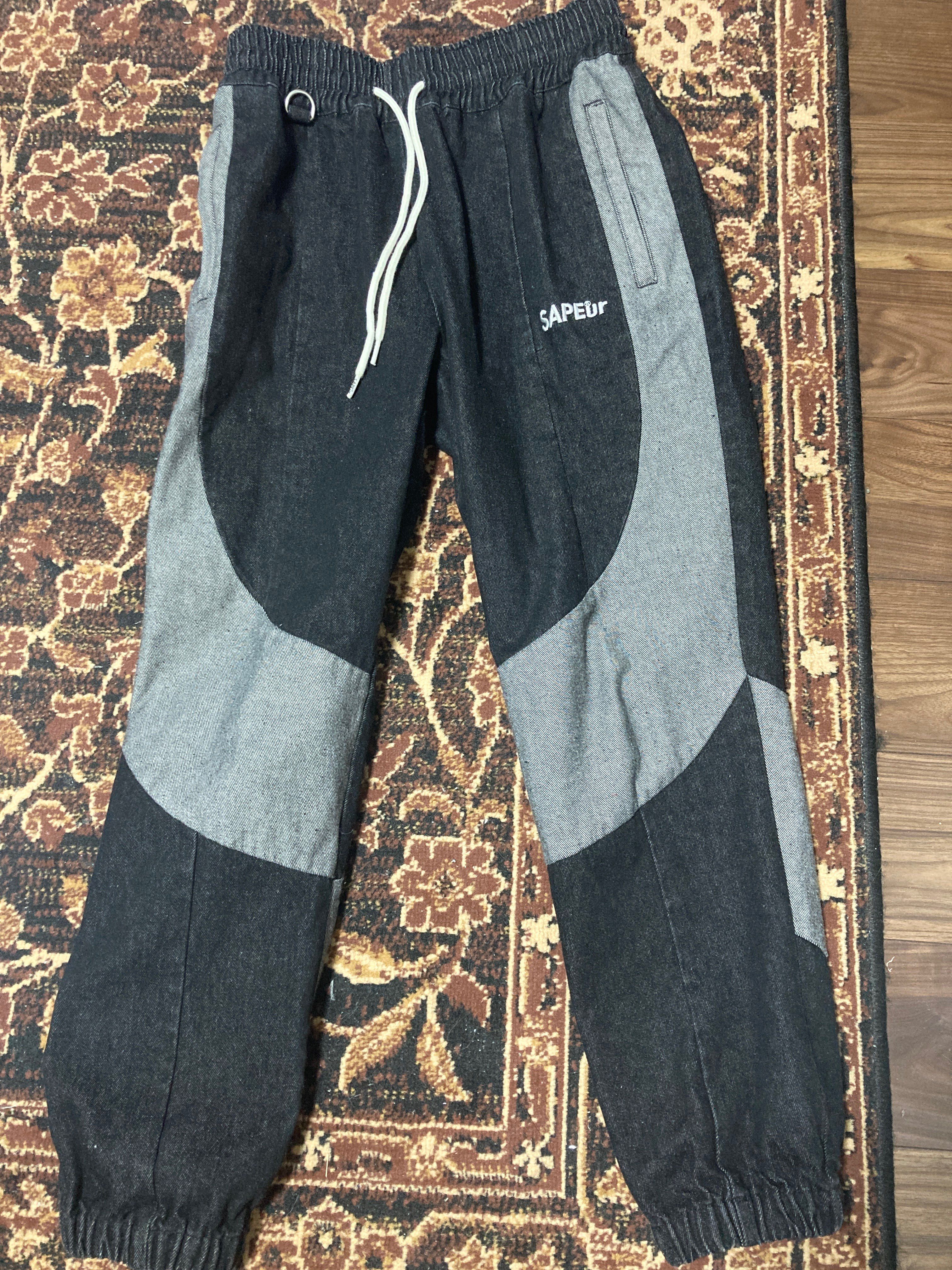 SAPEur DENIM TRACK PANTS "Black"