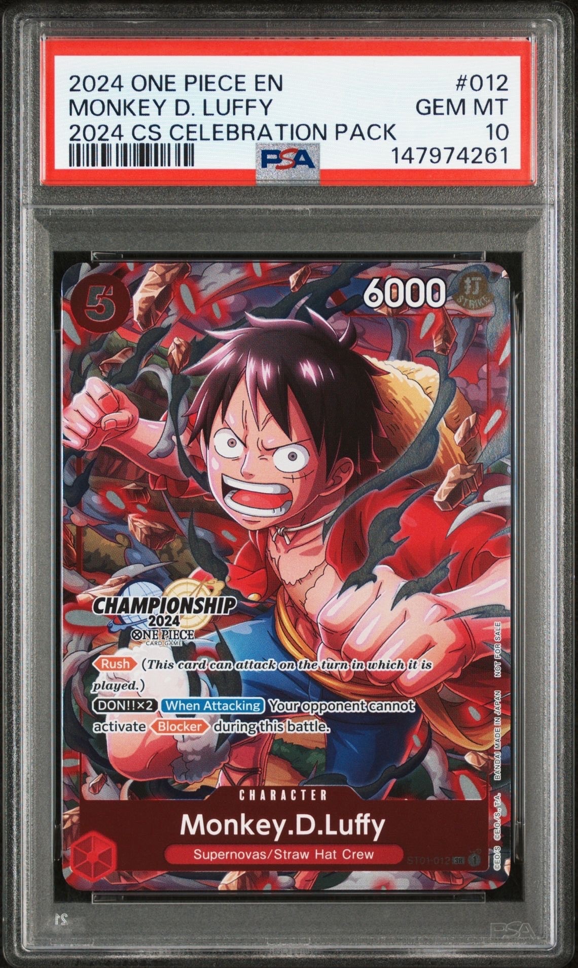 PSA10】モンキー・D・ルフィ SR [ST01-012](プロモーションカード