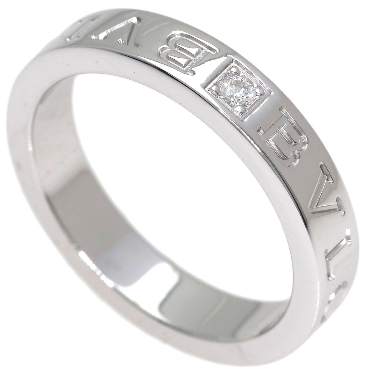 BVLGARI ブルガリ ダブルロゴ ダイヤモンド リング・指輪 K18WG レディース [中古]
