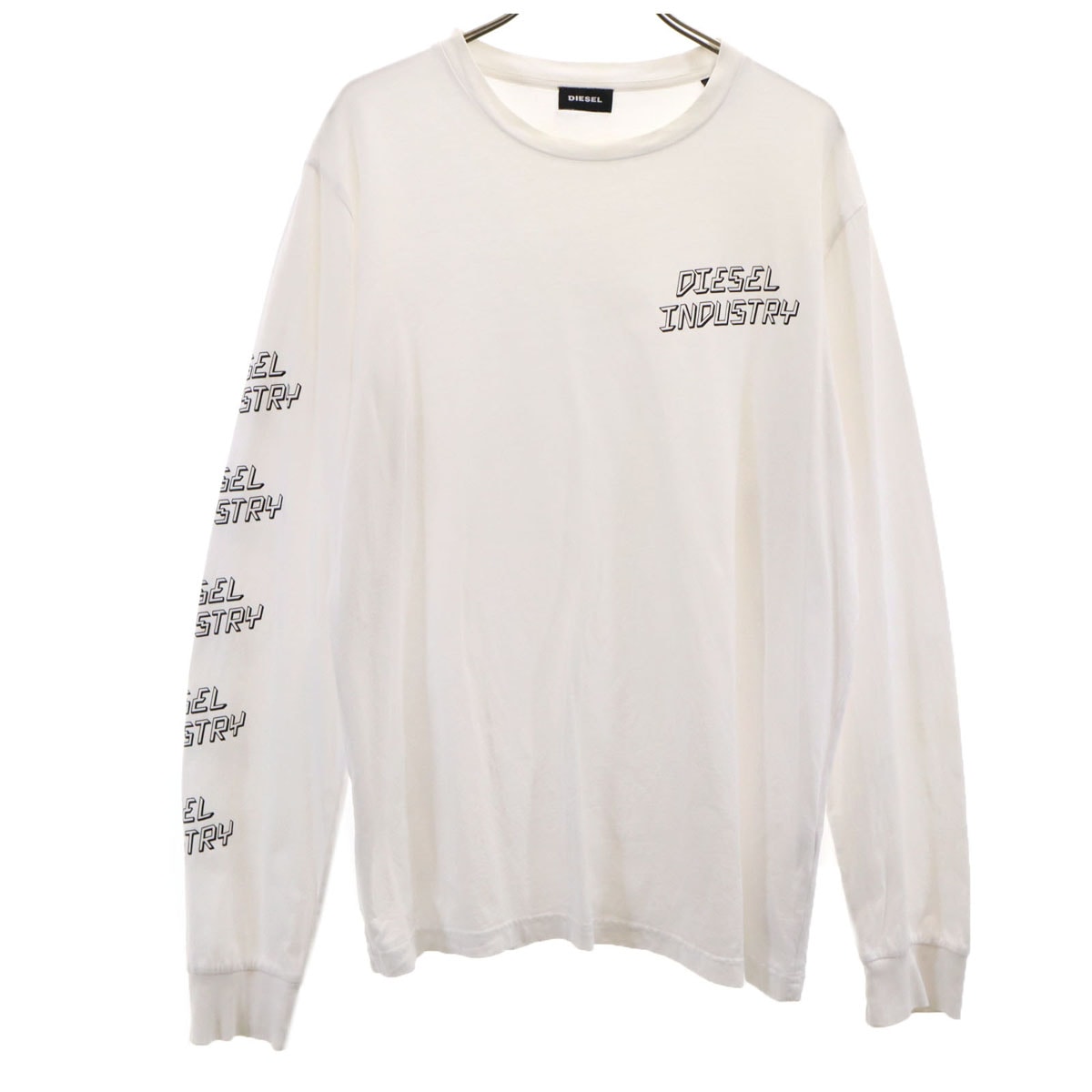 DIESEL(ディーゼル) スカルローズ プリント Uネック Tシャツ Y2K D (傷や汚れあり)】スカルローズ プリント Uネック Tシャツ Y2K