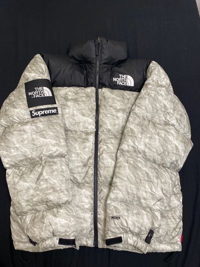 Supreme x The North Face Nuptse Jacket "White Paper Print"