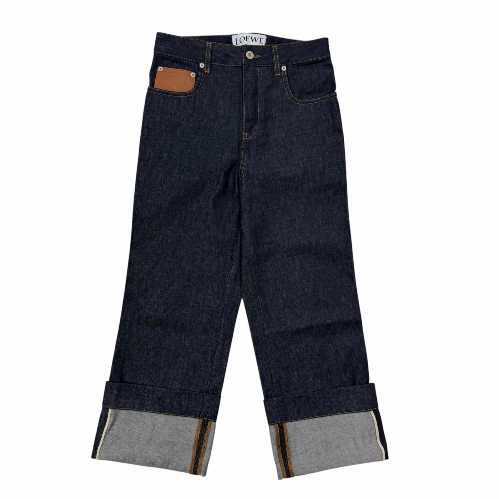 極美品 ロエベ デニムパンツ インディゴ レディース 34 S359Y11X68