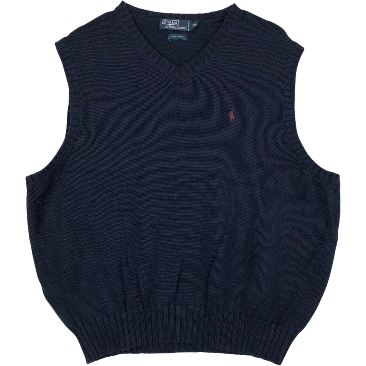古着 ラルフローレン Ralph Lauren POLO by Ralph Lauren Vネック コットンニットベスト メンズXXL相当/rab181088
