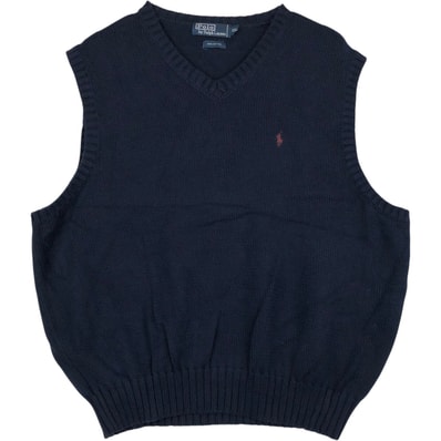 古着 ラルフローレン Ralph Lauren POLO by Ralph Lauren Vネック コットンニットベスト メンズXXL相当/rab181088