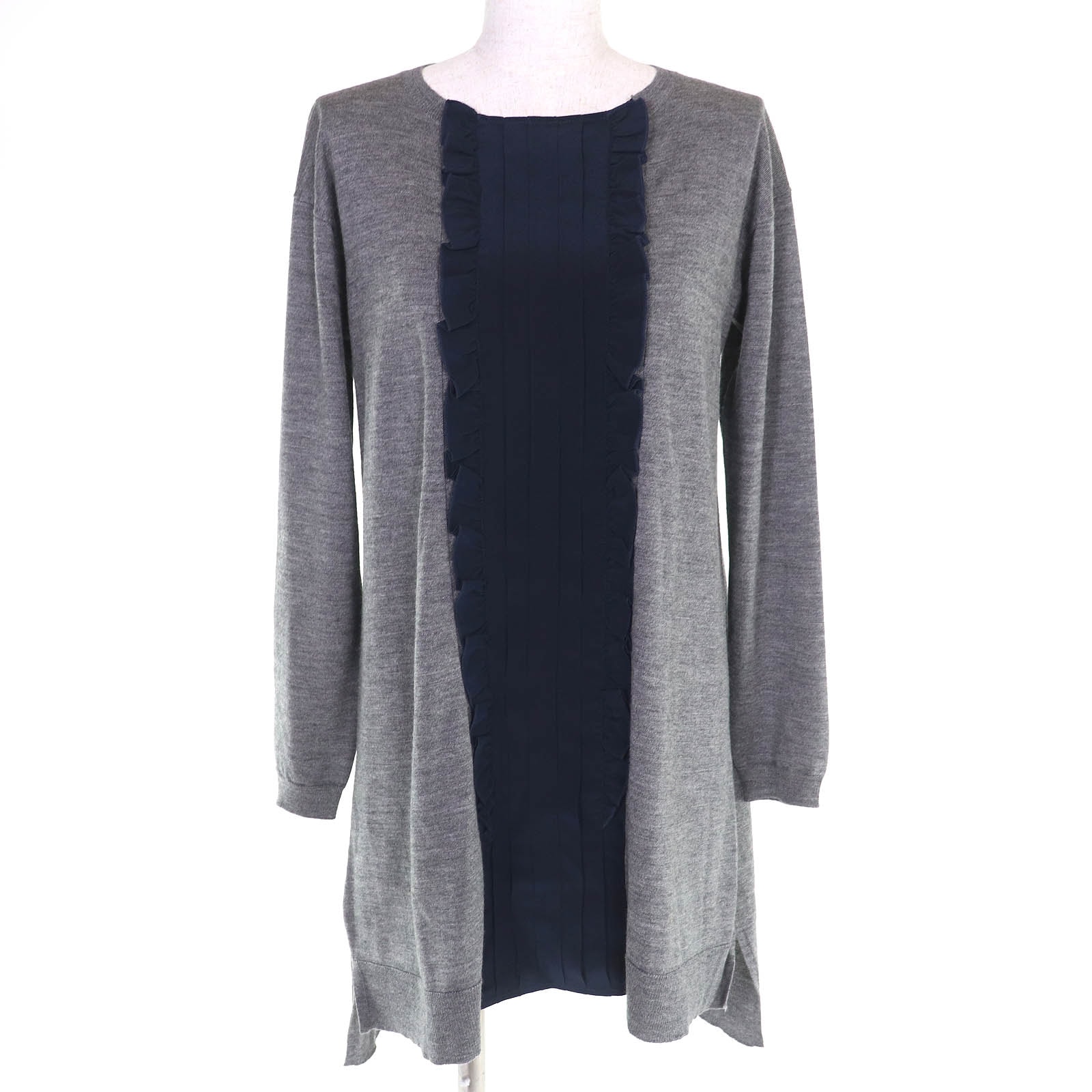 美品 ミュウミュウ ニットワンピース グレー レディース 40 MMA382