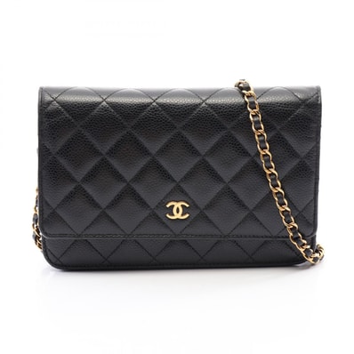 シャネル CHANEL マトラッセ ショルダーバッグ バッグ キャビアスキン(グレインドカーフ) レディース ブラック系 AP0250 【中古】