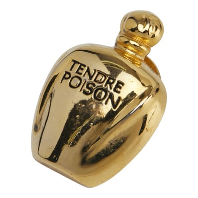 ディオール TENDRE POISON タンドゥル プワゾン 香水 モチーフ ピンバッジ ゴールド メッキ レディース Dior 【中古】