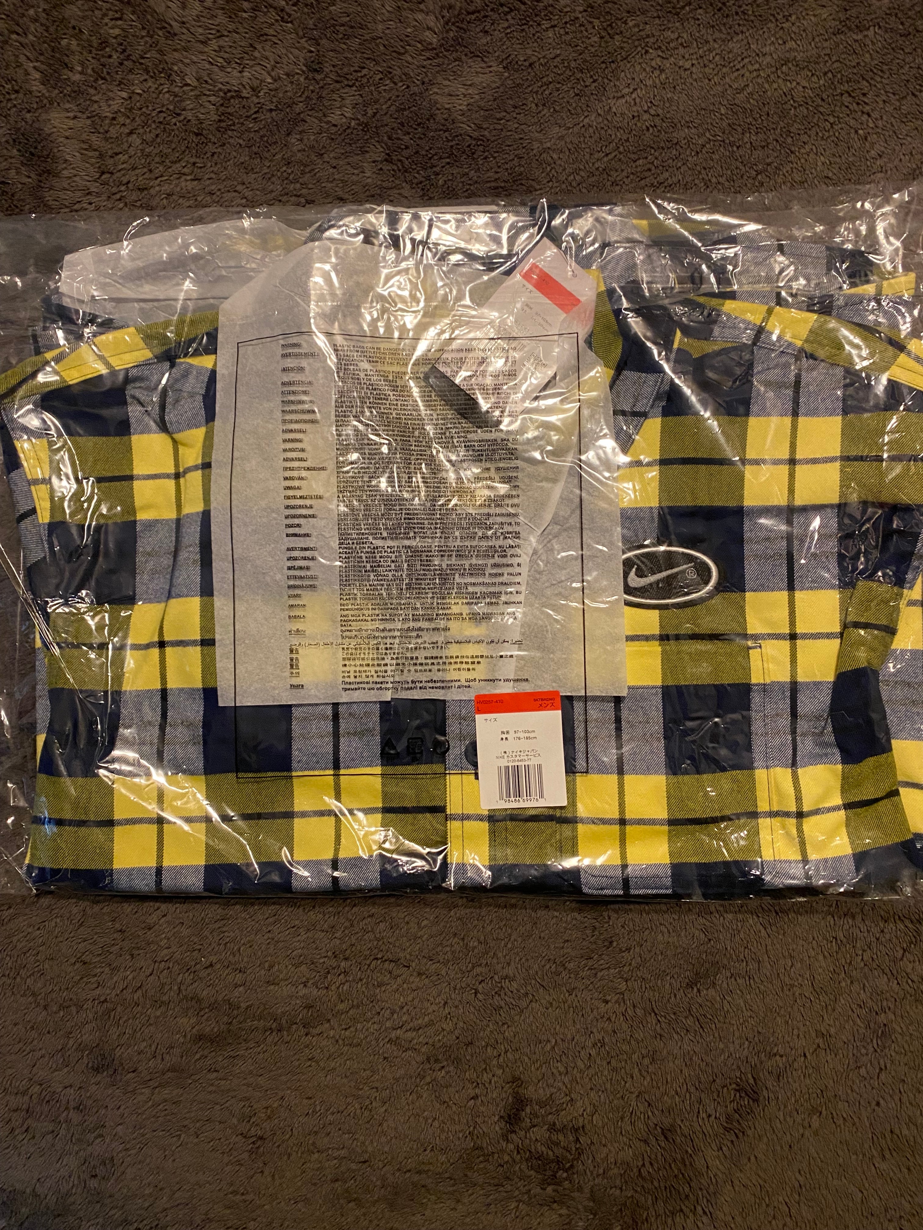 Nike SB x Eric Koston Flannl Btn Up Kos L/S Top "Midnight Navy/Speed Yellow"