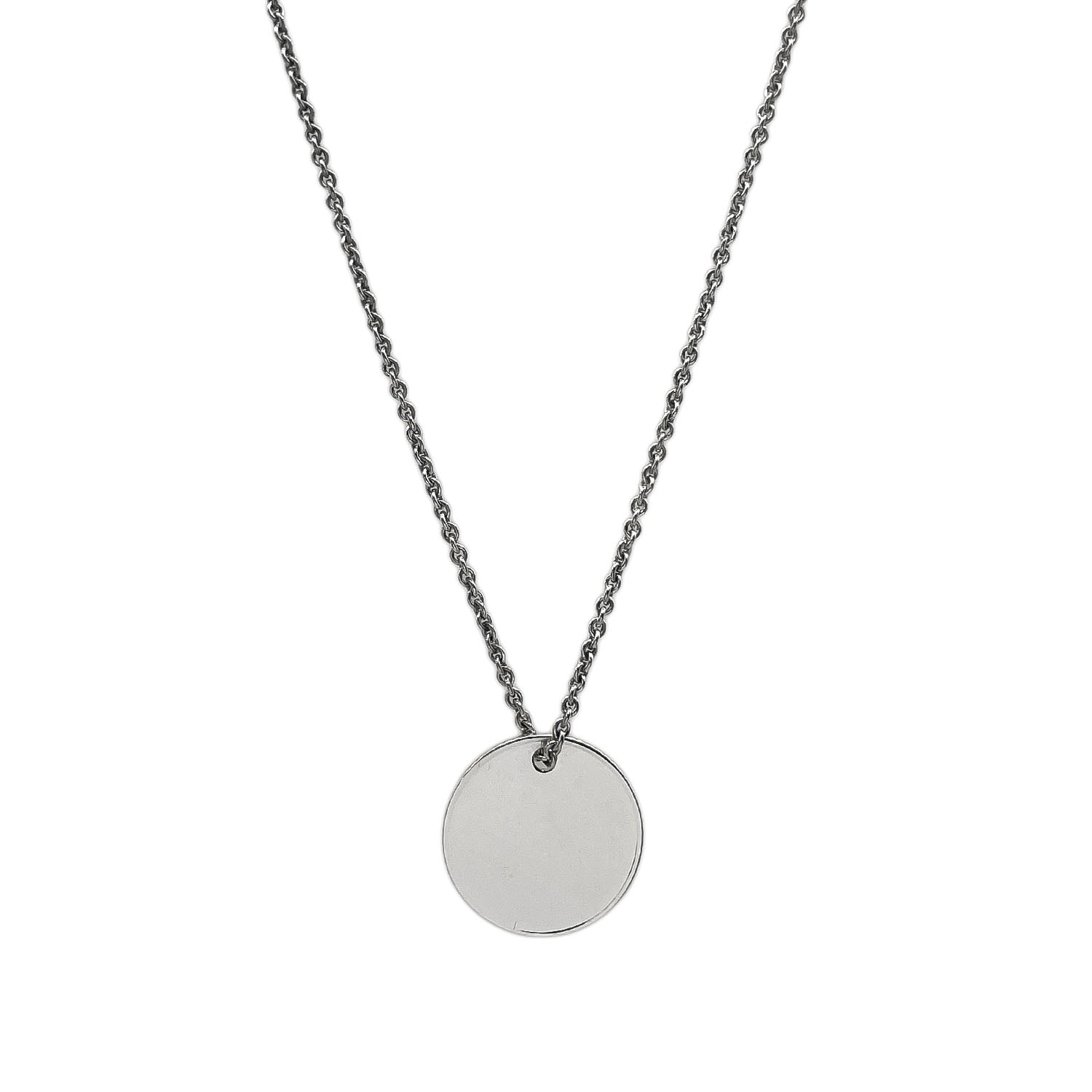 TIFFANY&Co. ティファニー コインエッジ ラウンド プレート ネックレス
 ペンダント SV925 シルバー 新品仕上済 メンズ
 【中古】