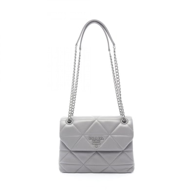 プラダ PRADA NAPPA STITCHED スペクトラム ショルダーバッグ バッグ レザー レディース グレー系 1BD232 【中古】