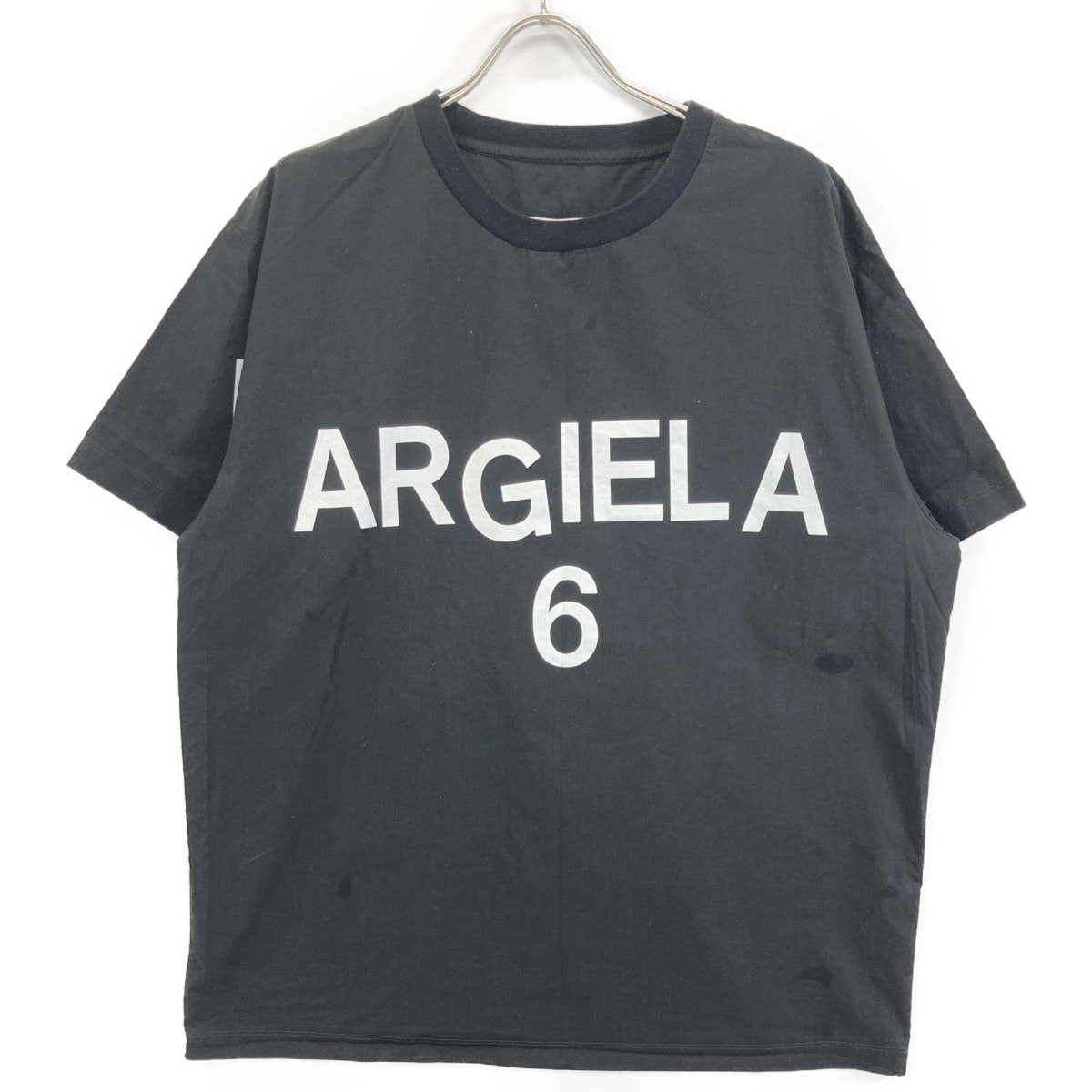 メゾンマルジェラ S52NC0280 22年 ﾌﾞﾗｯｸ ﾌﾞﾗﾝﾄﾞﾛｺﾞ Tｼｬﾂ 42