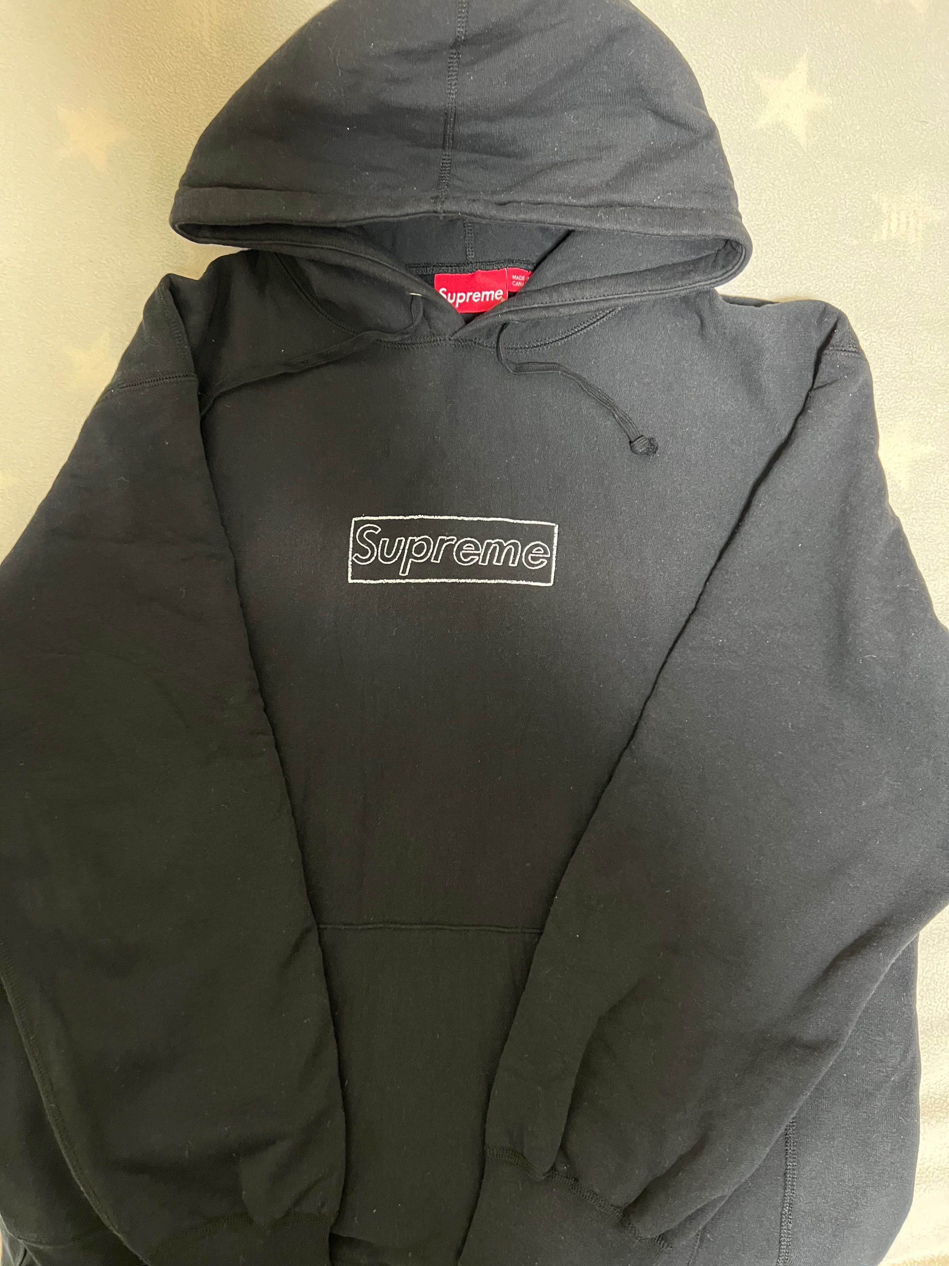 Supreme KAWS Chalk Logo Hooded Sweatshirt "Black"(2021)