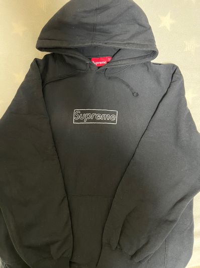 Supreme KAWS Chalk Logo Hooded Sweatshirt "Black"(2021)