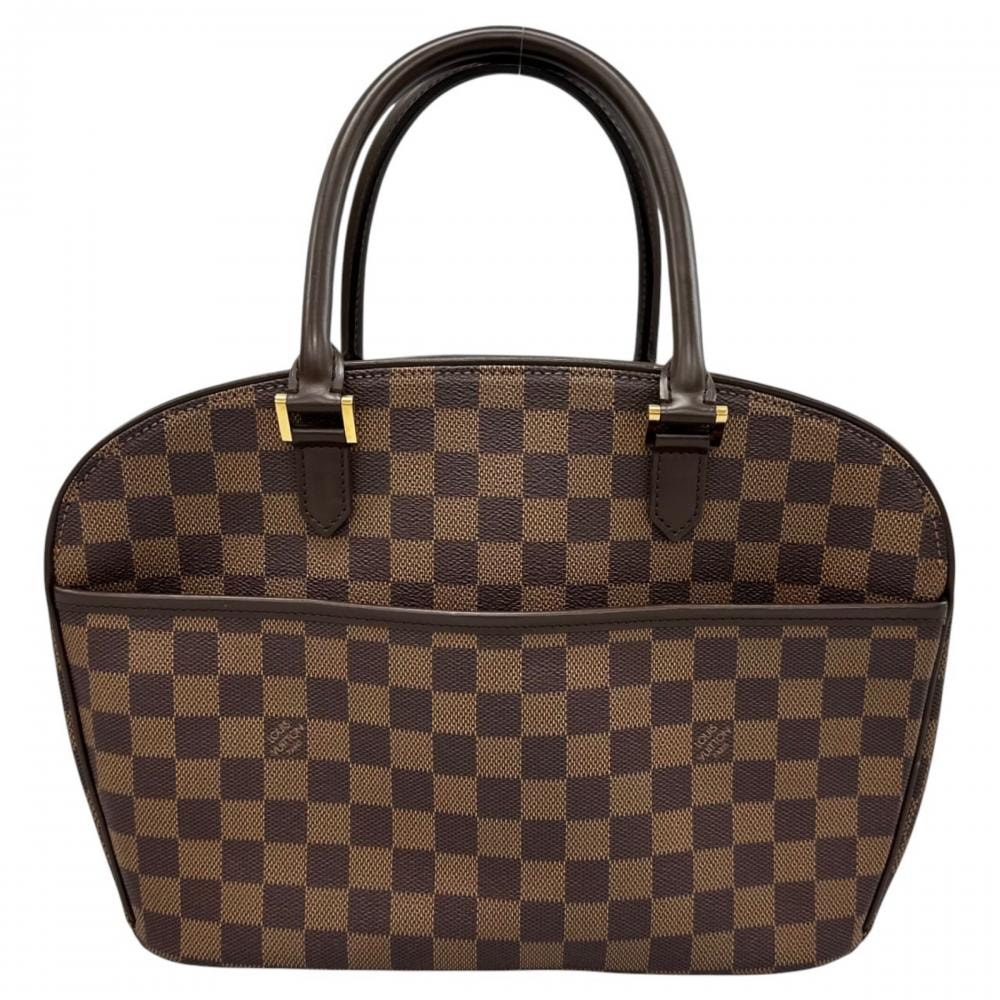 LOUIS VUITTON ルイヴィトン ハンドバッグ サリア・オリゾンタル ダブルファスナー N51282 ダミエキャンバス ブラウン 茶 ゴールド金具 レディース【中古品】