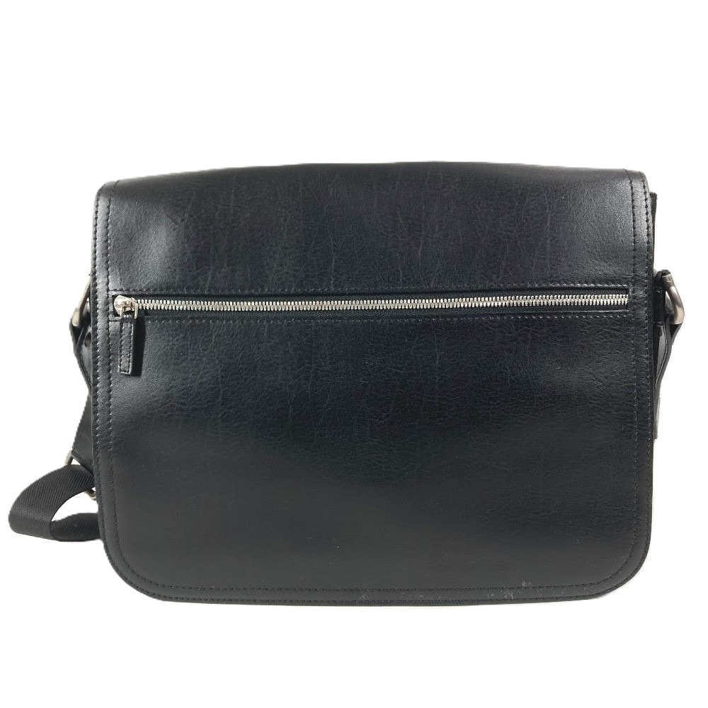 サルヴァトーレフェラガモ Salvatore Ferragamo ロゴ メッセンジャーバッグ 斜め掛け カバン フラップ ショルダーバッグ レザー ブラック