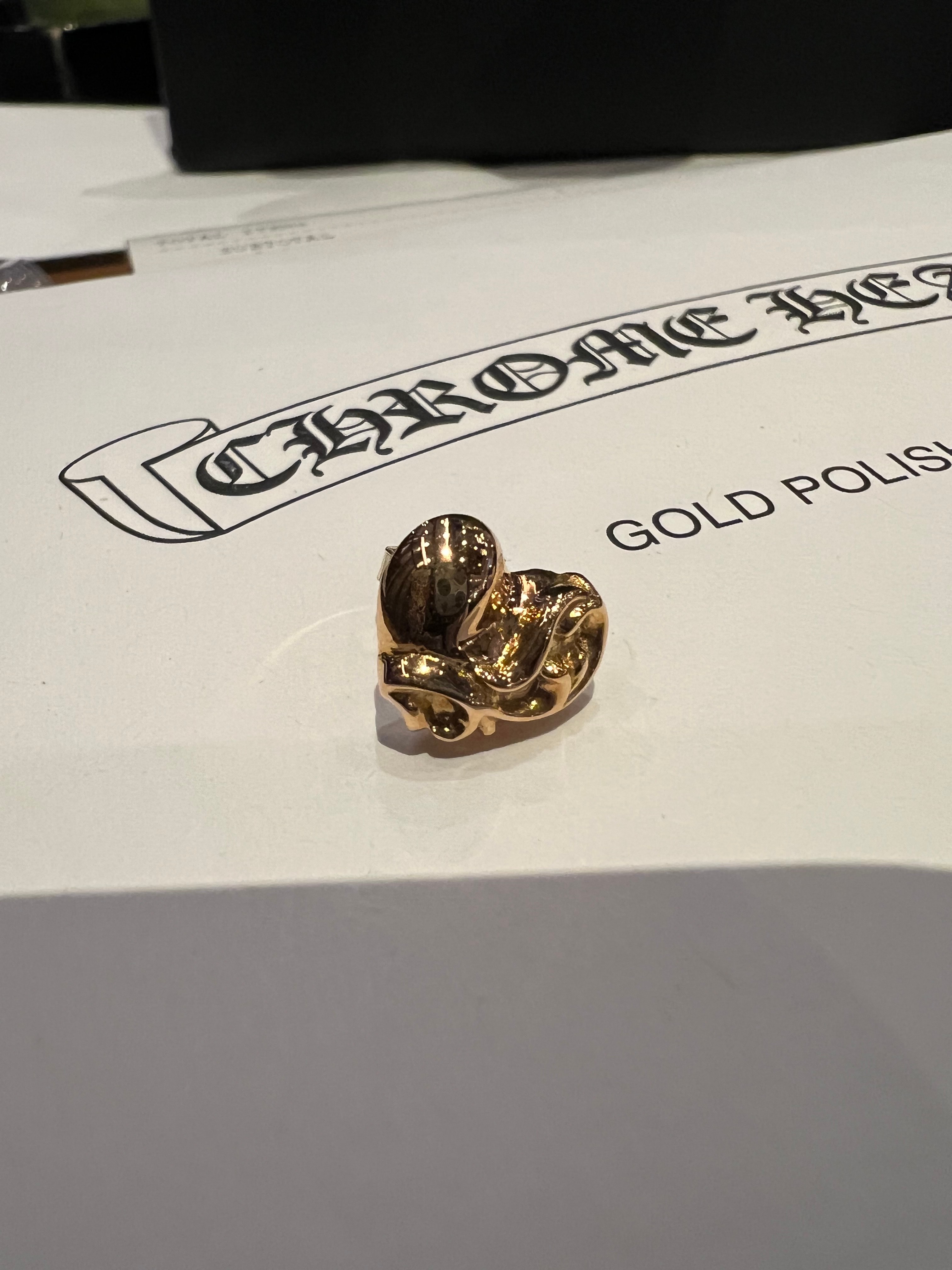 クロムハーツ 22K ハートスタッド ピアス "ゴールド"