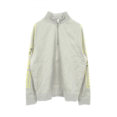 ルイ・ヴィトン LOUIS VUITTON アームロゴ ハーフジップ スウェット 衣料品 トップス コットン ナイロン グレー メンズ グレー系 / イエロー系 【中古】