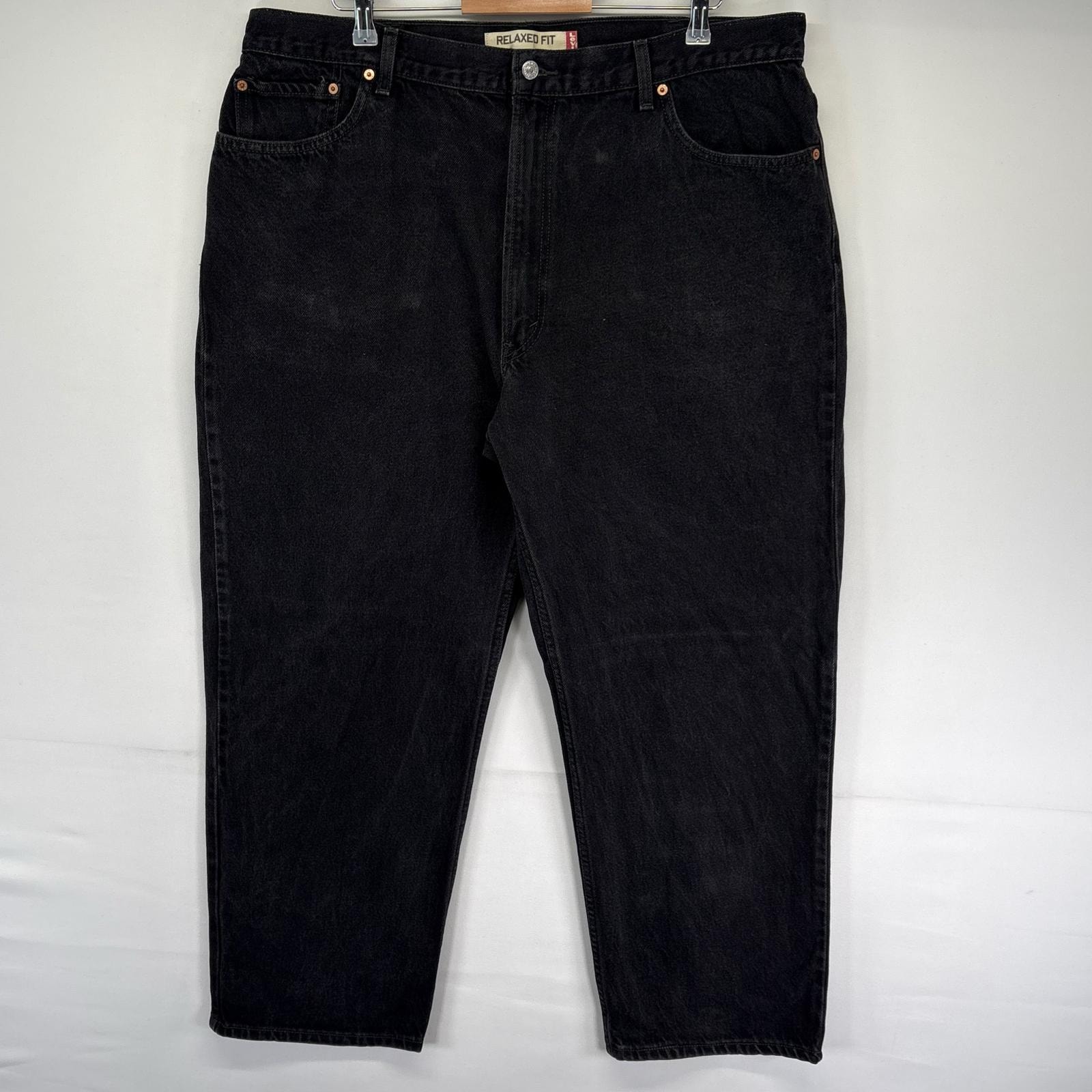 古着 リーバイス Levi's デニム パンツ 550 バギー ジーパン ジップ テーパード デニムパンツ ジーンズ w40 L30  ブラック系 メンズ