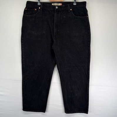 古着 リーバイス Levi's デニム パンツ 550 バギー ジーパン ジップ テーパード デニムパンツ ジーンズ w40 L30 ブラック系 メンズ