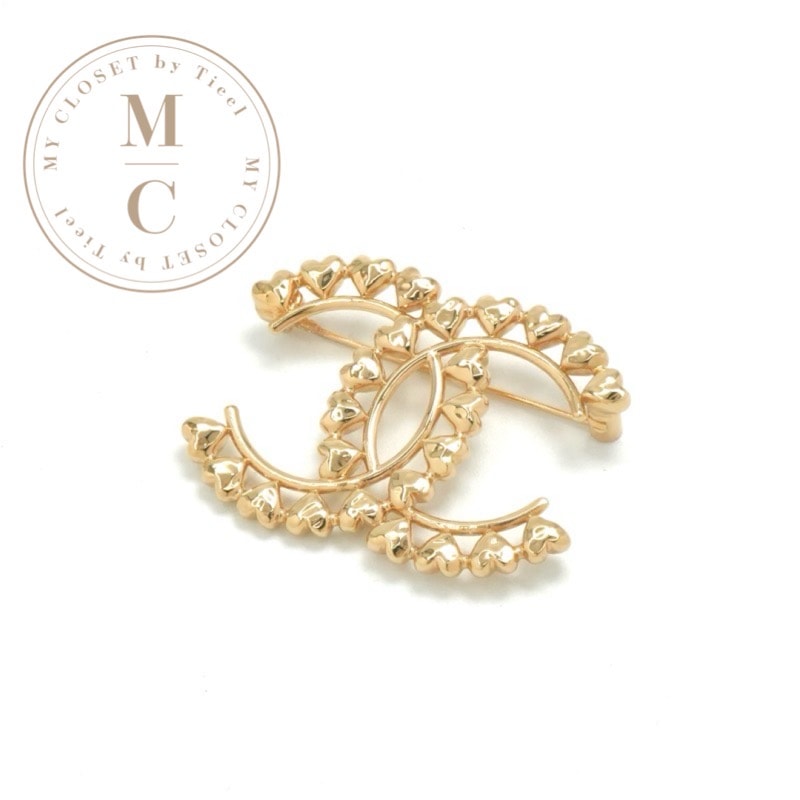 シャネル CHANEL ブローチ ココマーク ハート ゴールド