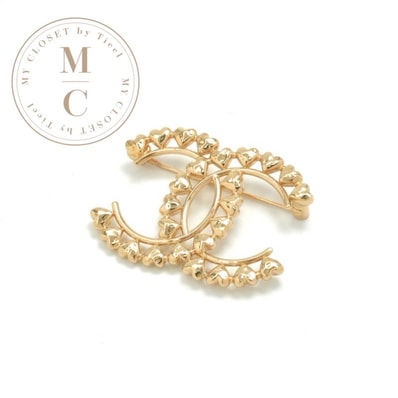 シャネル CHANEL ブローチ ココマーク ハート ゴールド