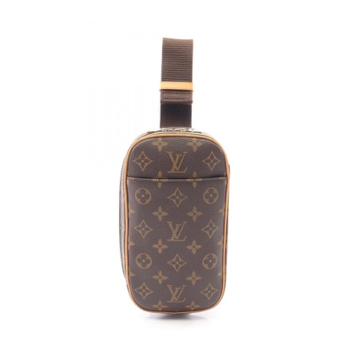 ルイ・ヴィトン LOUIS VUITTON ポシェットガンジュ ウエストバッグ ボディバッグ バッグ PVCコーティングキャンバス レザー モノグラム メンズ レディース ブラウン系 M51870 【中古】