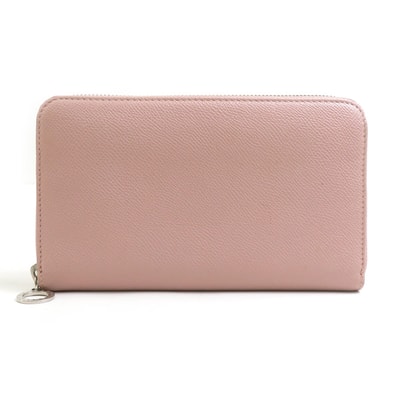 ブルガリ BVLGARI ラウンドファスナー長財布 レザー ライトピンク レディース【中古】 h32185a