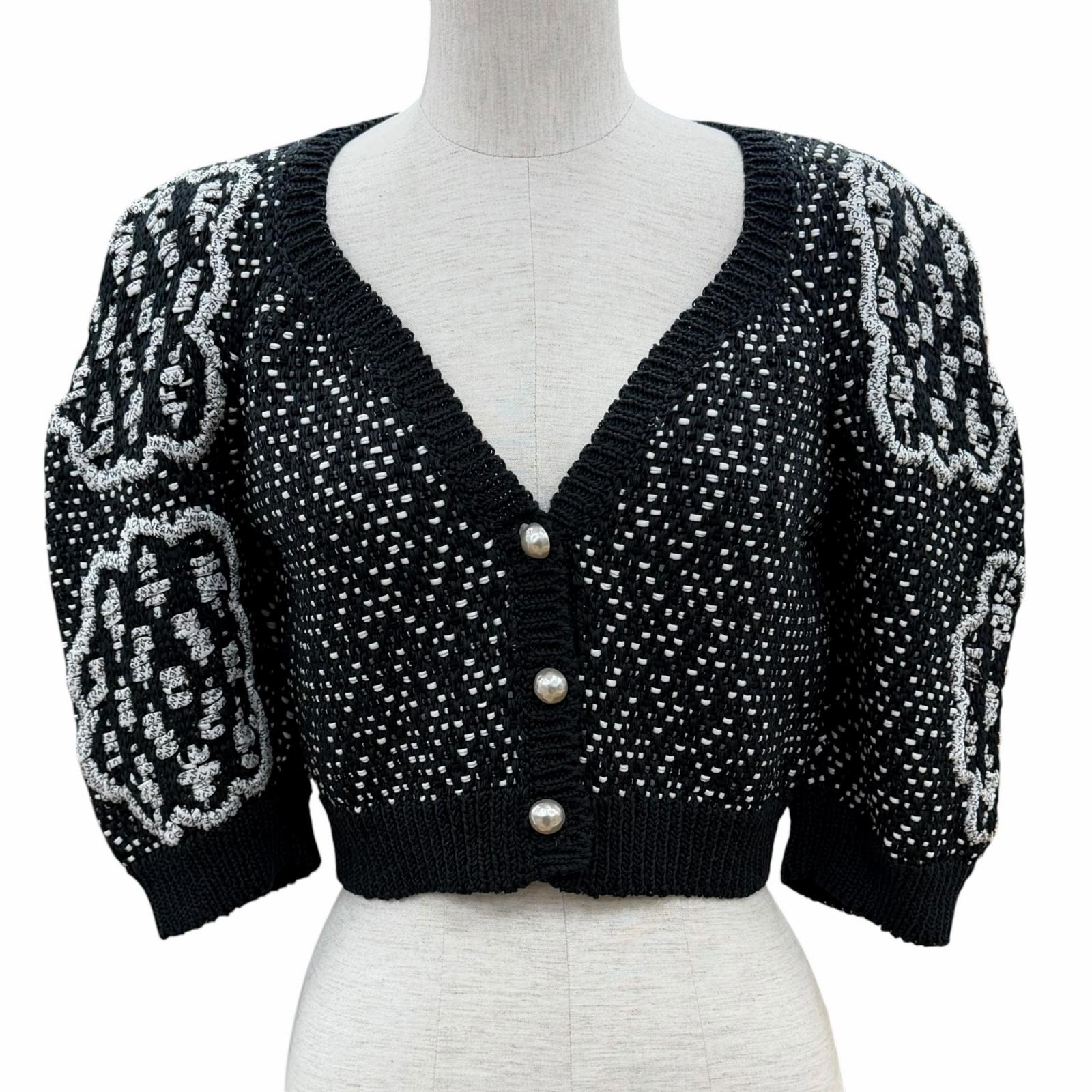 極美品 シャネル カーディガン ブラック レディース 36 P49241