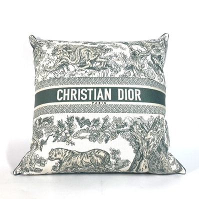 ディオール Dior トワルドゥジュイ HYP02BCB1U ピロー 枕 インテリア クッション ポリエステル グリーン 未使用