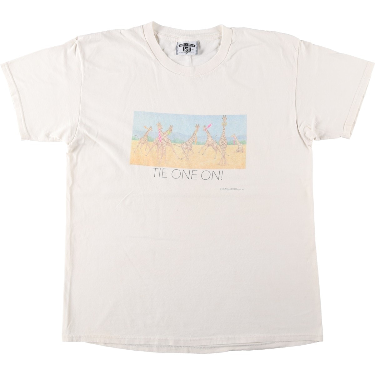 古着 90年代 リー Lee キリン柄 アニマルTシャツ USA製 メンズL相当 ヴィンテージ/eaa659507