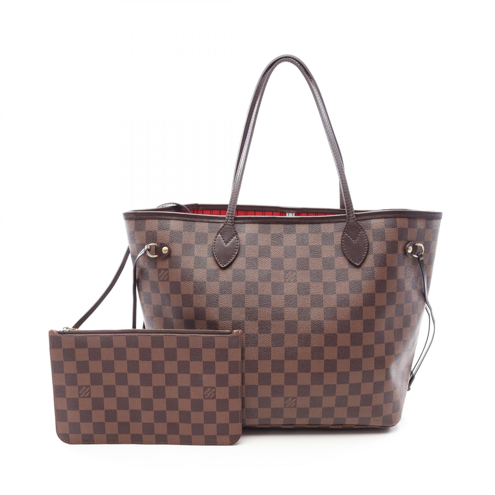 ルイ・ヴィトン LOUIS VUITTON ネヴァーフルMM トートバッグ バッグ PVCコーティングキャンバス レザー ダミエ エベヌ レディース ブラウン系 N41358 【中古】