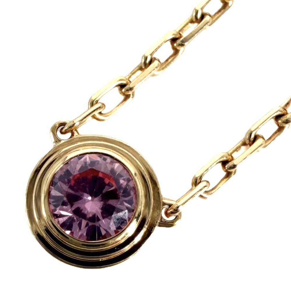 CARTIER カルティエ ネックレス ダムール アクセサリー ジュエリー アジャスター付き Au750 18金PG K18ピンクゴールド    ピンクサファイア レディース 約2.9g 美品【中古品】