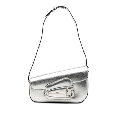 グッチ ホースビット1955 ショルダーバッグ 764155 シルバー レザー レディース GUCCI 【中古】