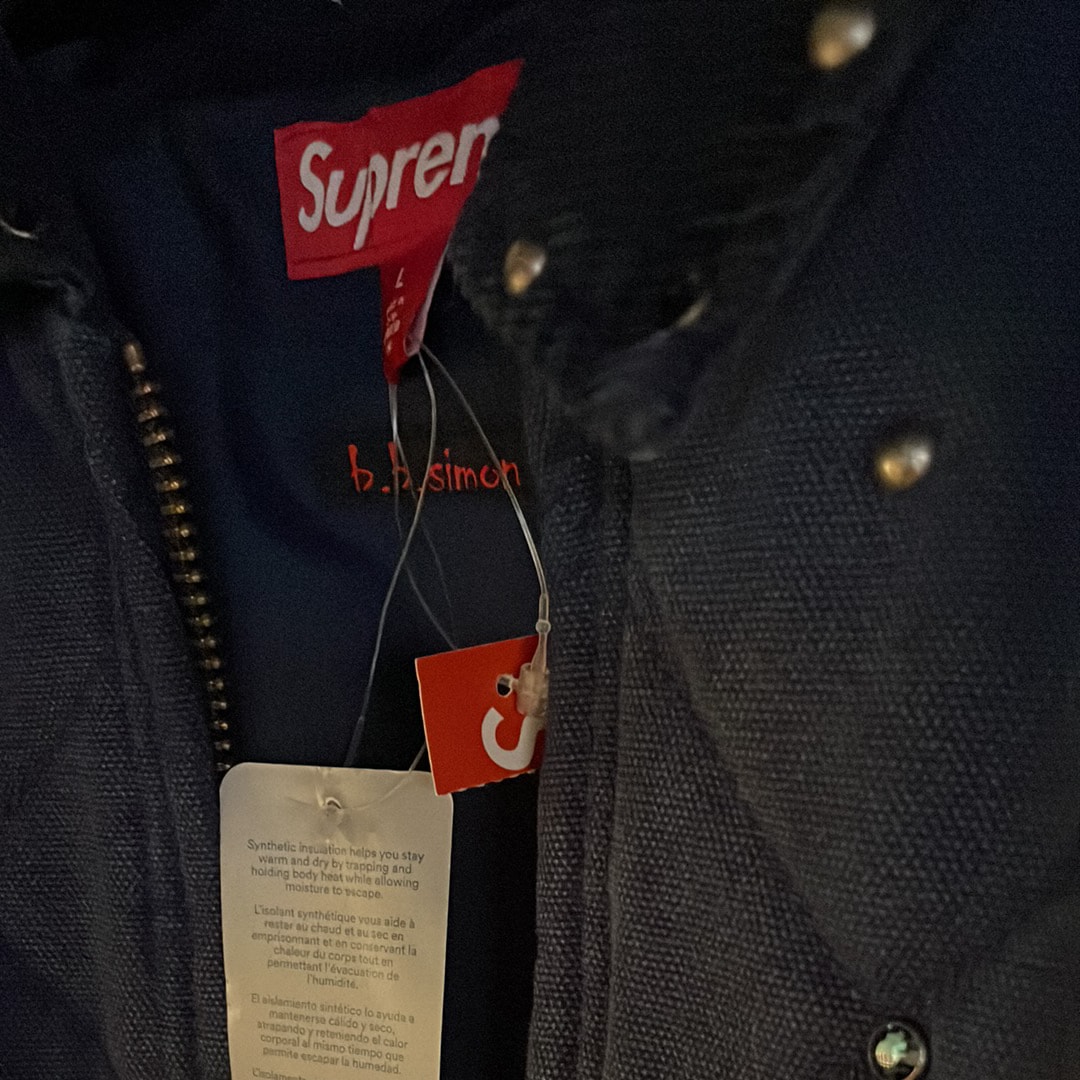シュプリーム x ビービーサイモン キルティング ワーク ジャケット "ネイビー"