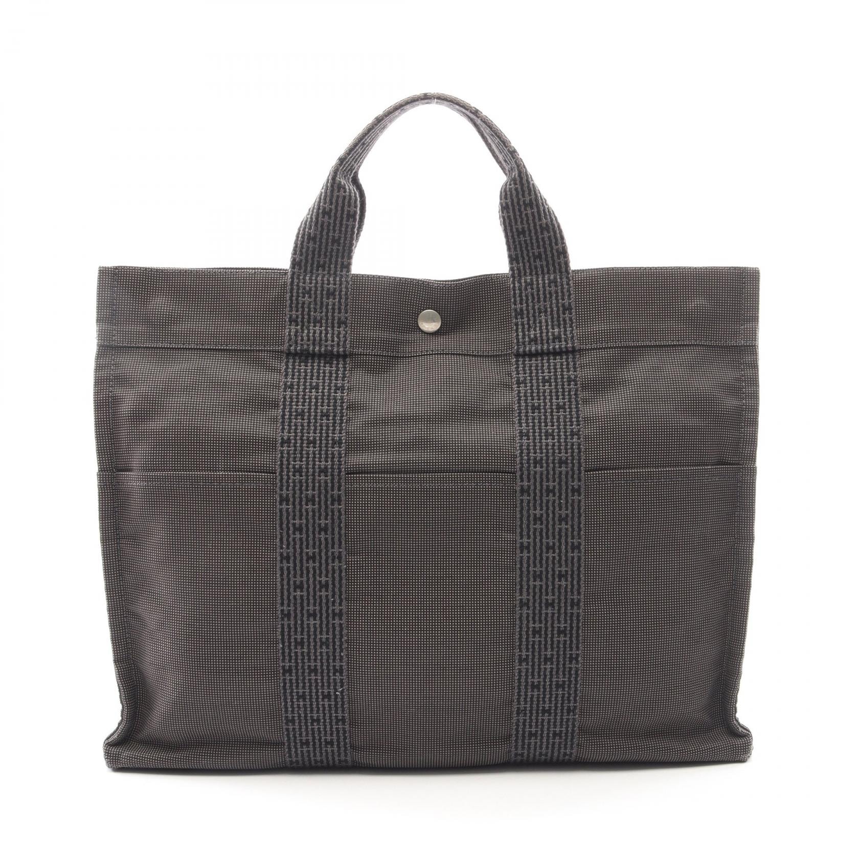 エルメス HERMES エールラインMM トートバッグ バッグ キャンバス ナイロンキャンバス メンズ レディース グレー系 【中古】