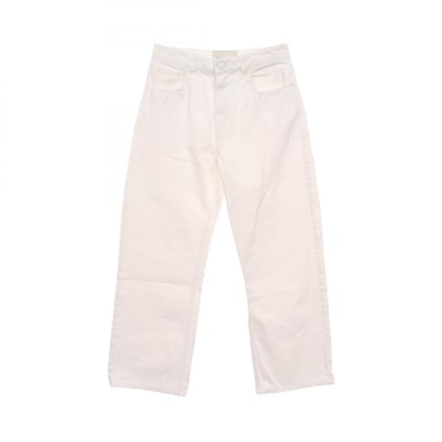 アミ AMI ワイドフィット デニムパンツ 衣料品 ボトムス コットン レディース ホワイト系 【中古】