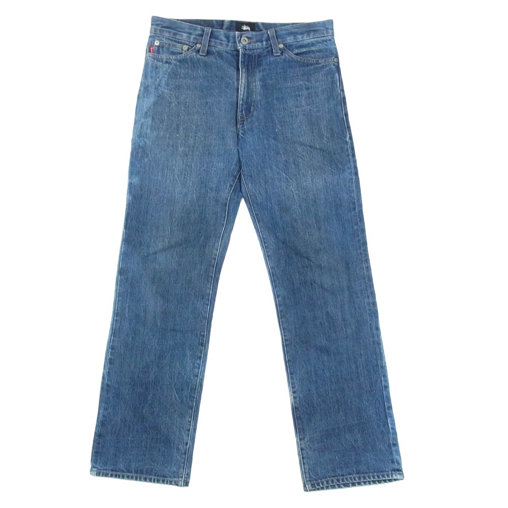 STUSSY ステューシー デニムパンツ ROUGH RUGGED DENIM ラフ アンド ラゲット バックポケット ストックロゴ デニム パンツ インディゴブルー系 28【中古】