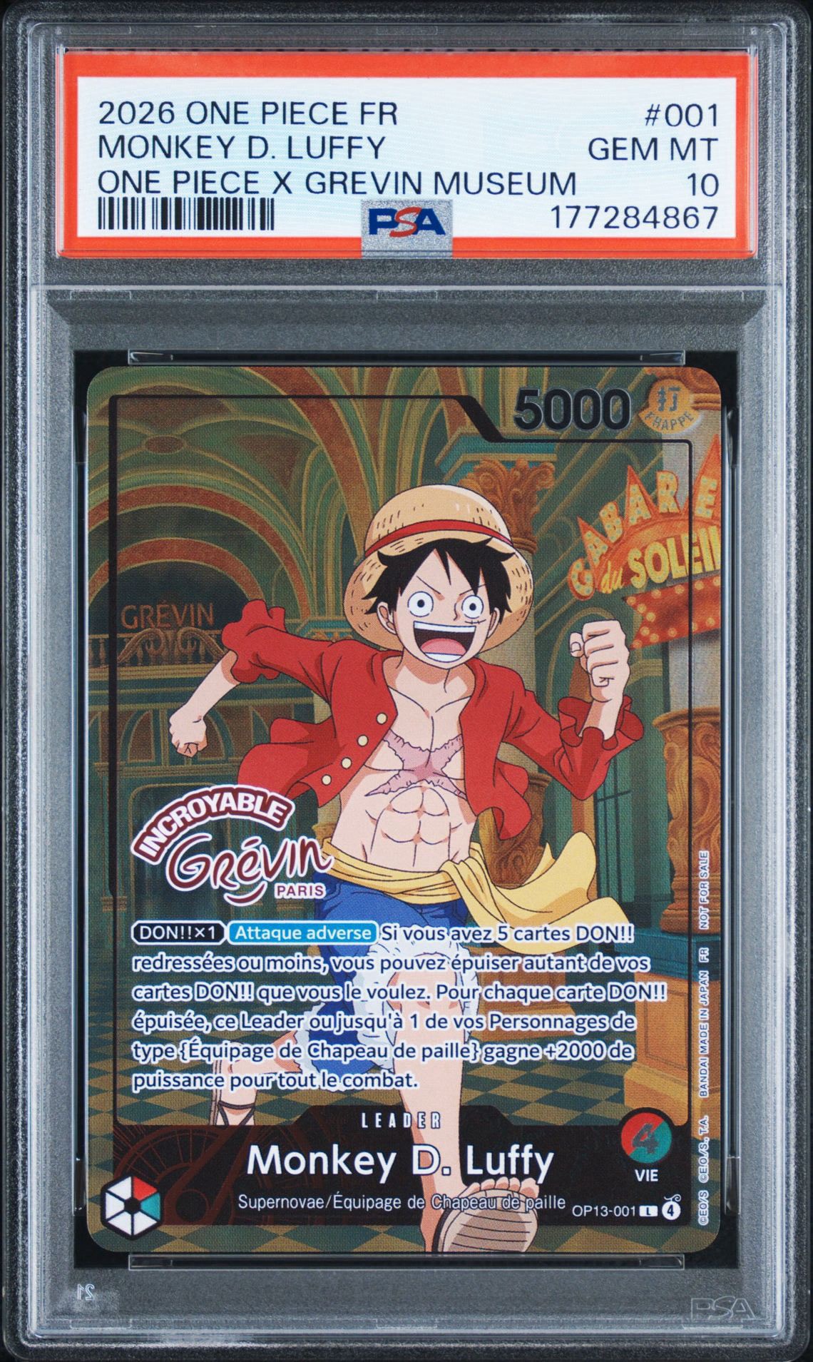 モンキー・D・ルフィ L [OP13-001]【フランス語版】(プロモーションカード「ONE PIECE × グレヴァン美術館」)