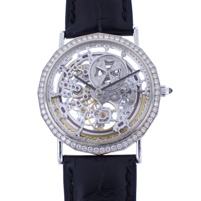 K18WG ベゼルダイヤ VACHERON CONSTANTIN ヴァシュロンコンスタンタン スケルトン 34mm 43502/2 メンズ 腕時計