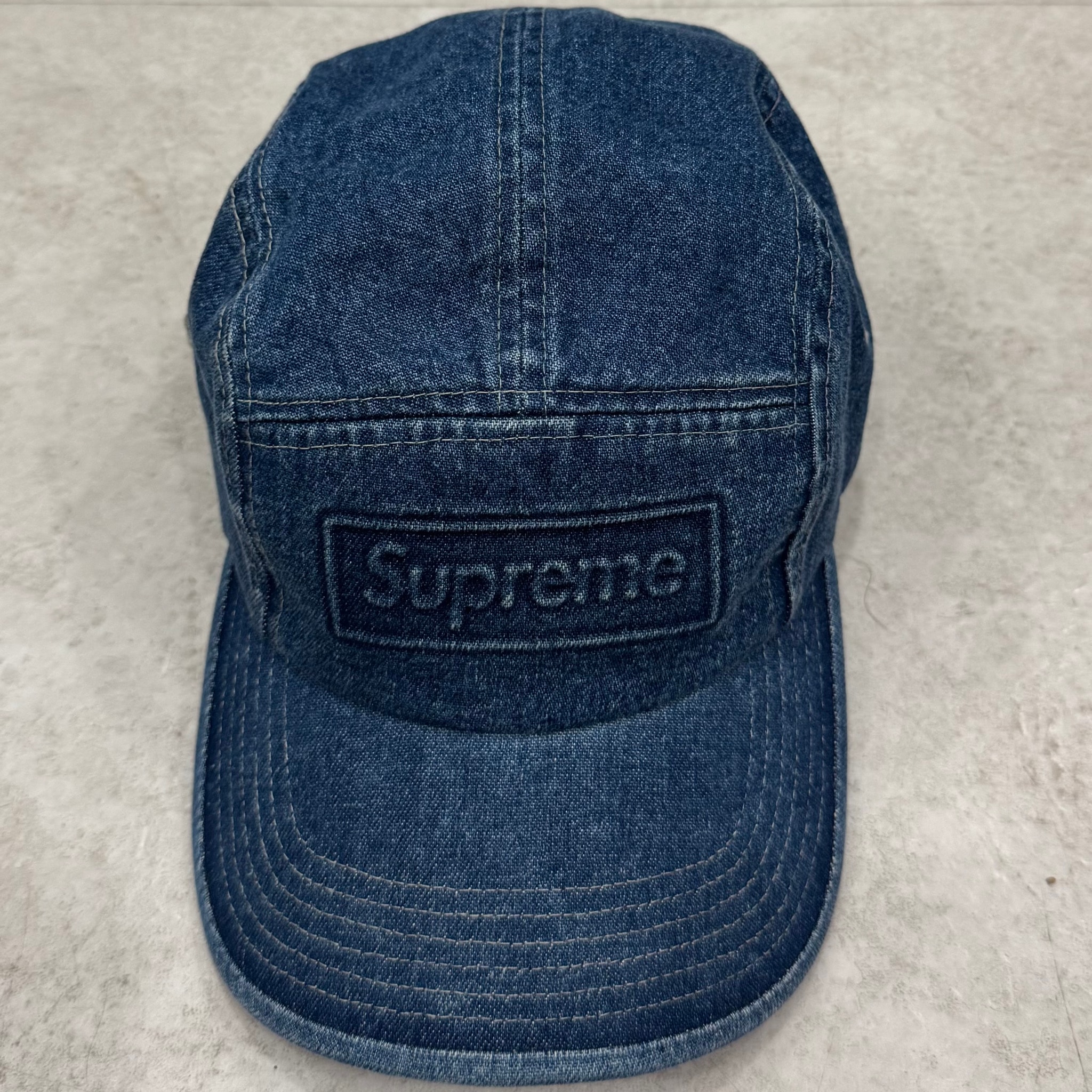 Supreme Embossed Denim Camp Cap "Denim" (20SS)