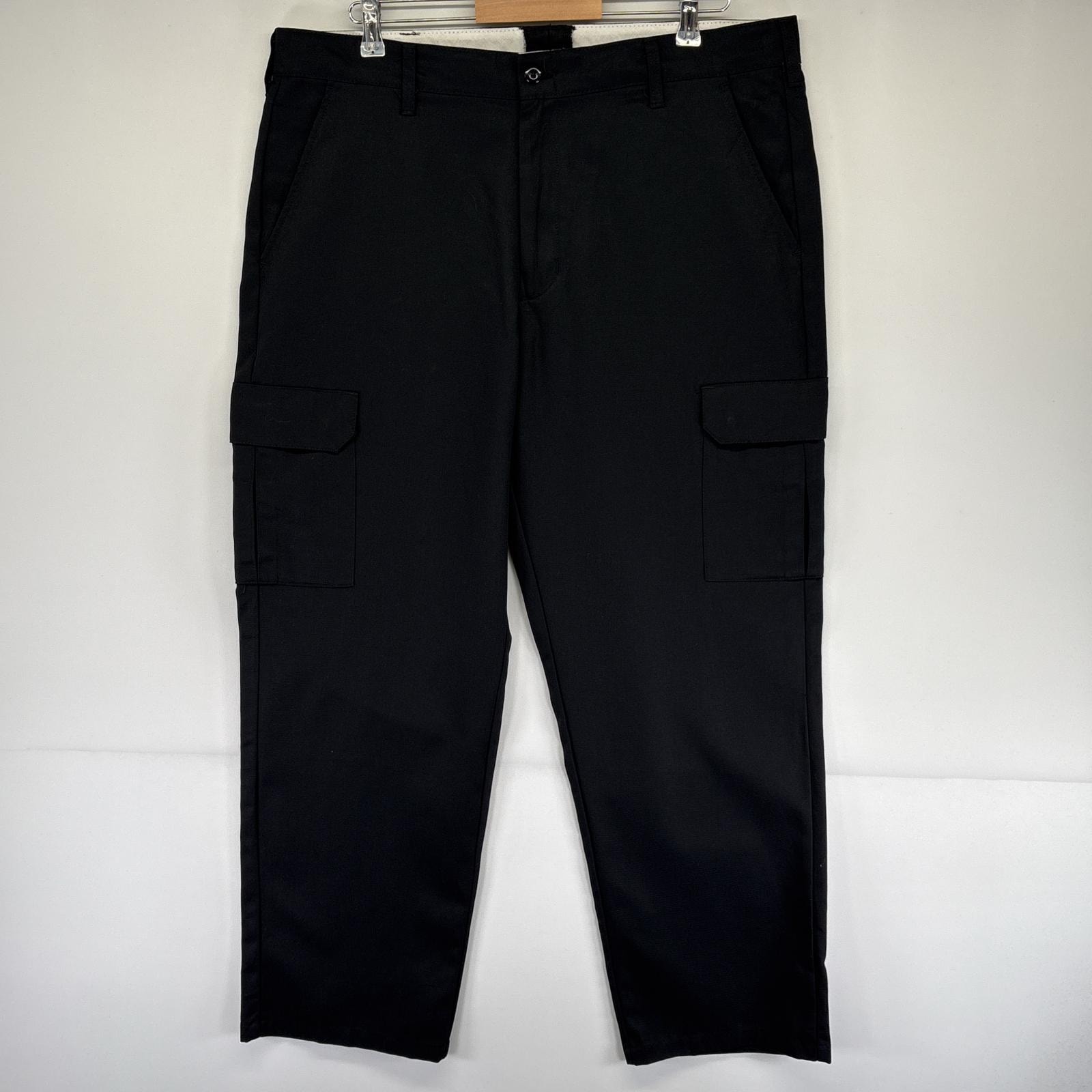 古着 レッドキャップ RED KAP ワークパンツ カーゴパンツ ワンポイントロゴ 作業着 ジップ 長ズボン w38 L32  ブラック メンズ