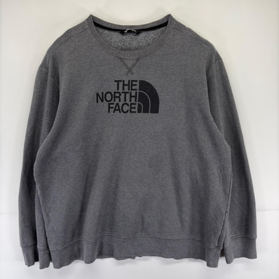 古着 ザ・ノースフェイス THE NORTH FACE スウェット プルオーバー 前V ロゴプリント 大きいサイズ アウトドア 2XL グレー系 メンズ