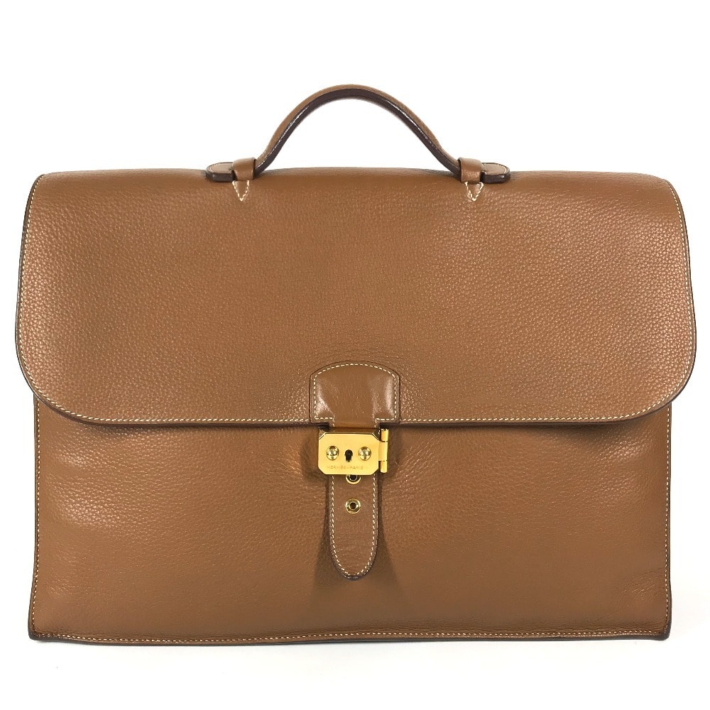 エルメス HERMES サックアデペッシュ 41 サックアデペッシュ41  ハンドバッグ フラップ ブリーフケース 書類バッグ ビジネスバッグ トリヨンクレマンス ブラウン