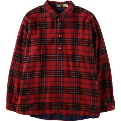 古着 80年代 エルエルビーン L.L.Bean 山ロゴ カタディンロゴ リバーシブル 長袖 ヘビーネルチェックシャツ メンズXL相当 ヴィンテージ/eaa674781