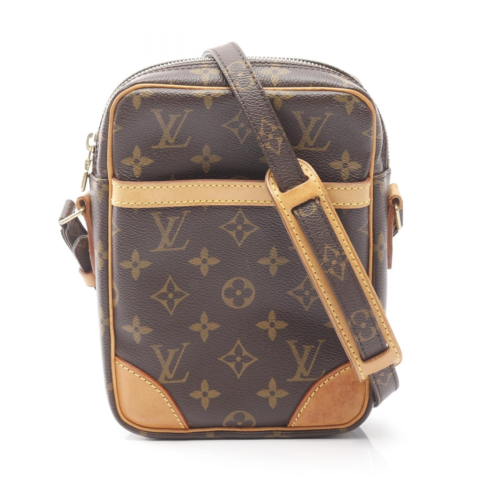 ルイ・ヴィトン LOUIS VUITTON ダヌーブ ショルダーバッグ バッグ PVCコーティングキャンバス レザー モノグラム レディース ブラウン系 M45266 【中古】