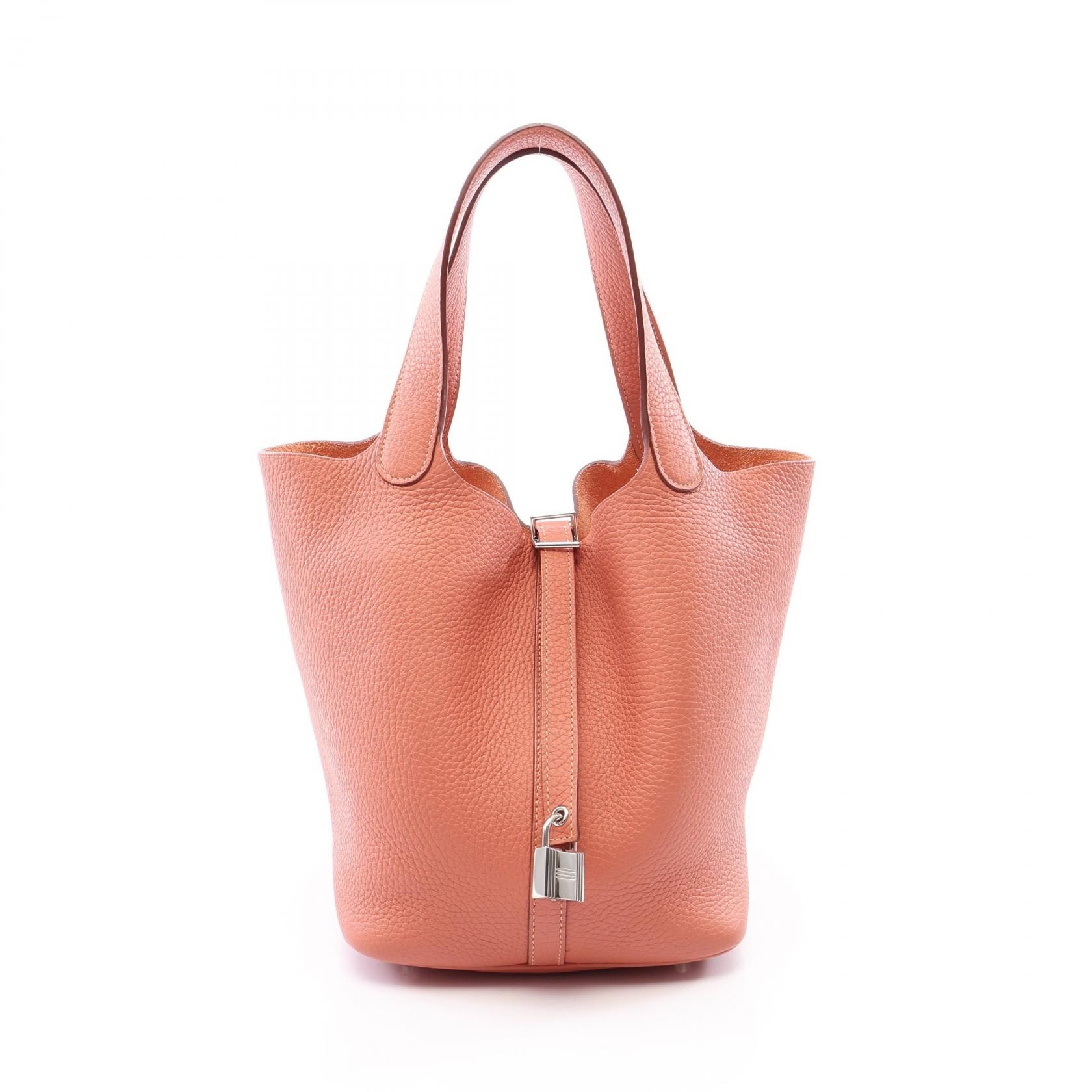 エルメス HERMES ピコタンロックMM ハンドバッグ バッグ レザー トリヨンクレマンス トリヨンクレマンス ローズティー □Q刻印(2013年製造) レディース ピンク系 【中古】
