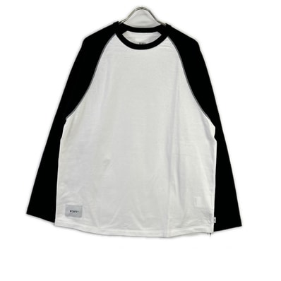 ダブルタップス 25SS 251ATDT-CSM11 ホワイト×ブラック IAN/LS/COTTON ラグランTシャツ X04